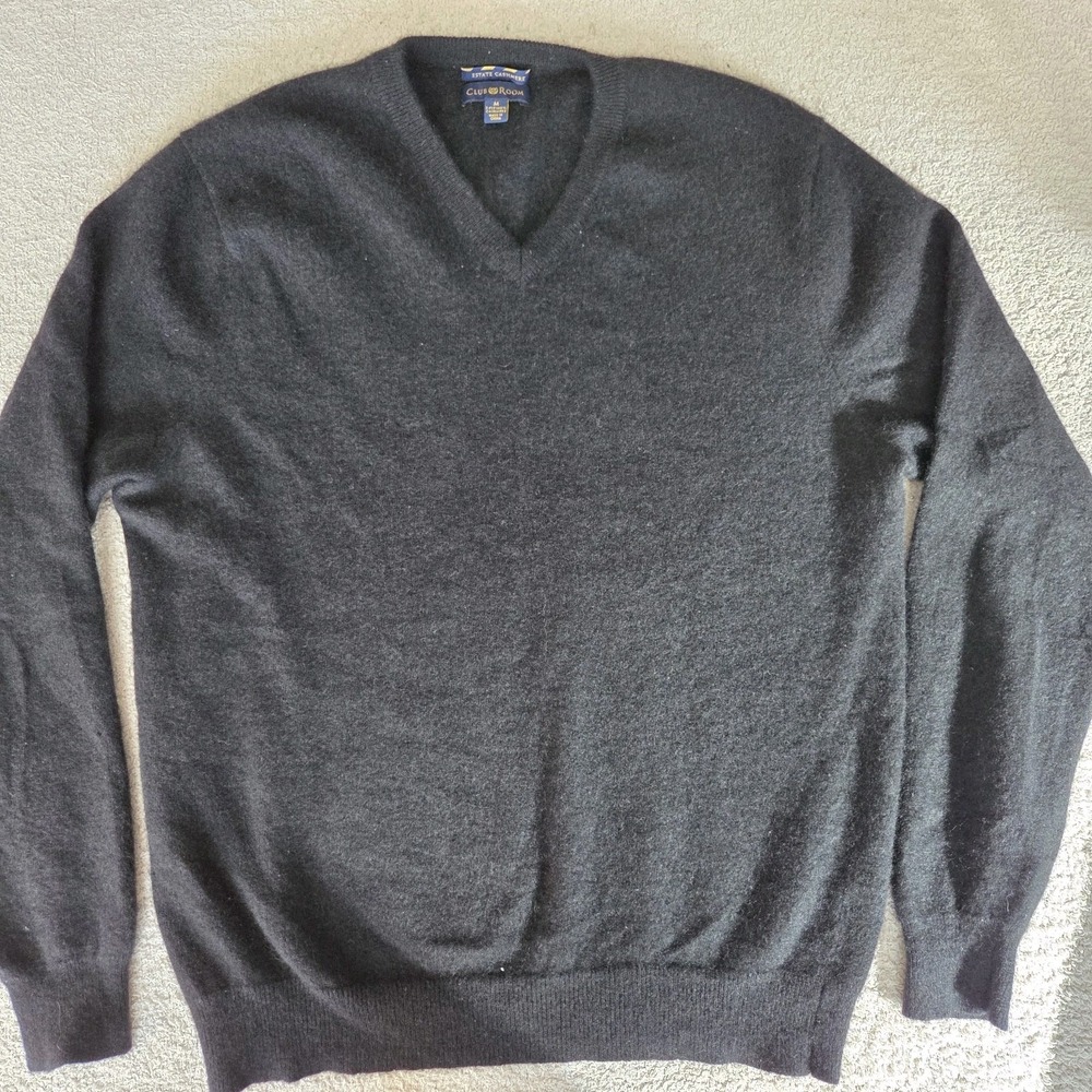 Charter Club Cashmere Sweater Womens Medium Red V Neck 2-Ply Knit Pullover